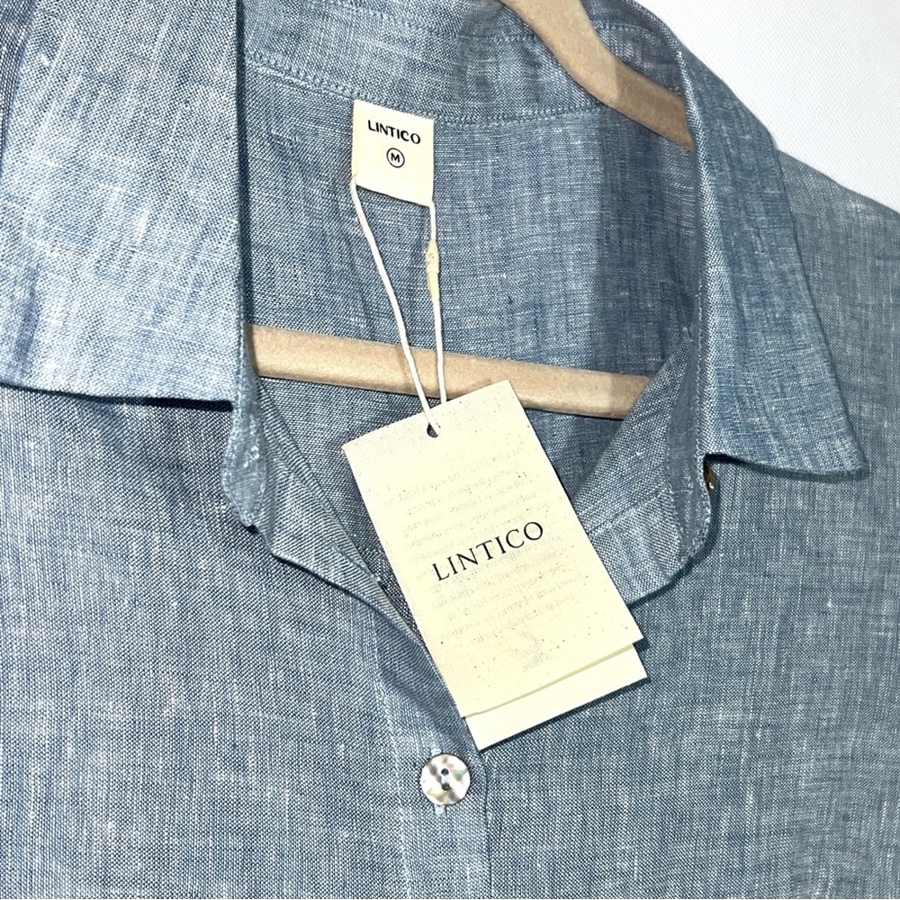 Women's Light Blue Button-Down Collared Shirt - Casual Relaxed Fit - Picture 9 of 16